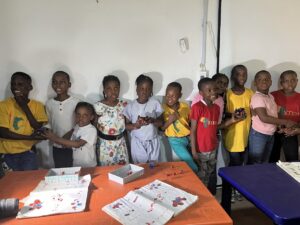 young people at Edufun Technik with the robotic they built