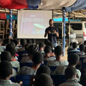 NYSC corps member engaging students
