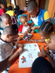 Kids engaged in STEM activity