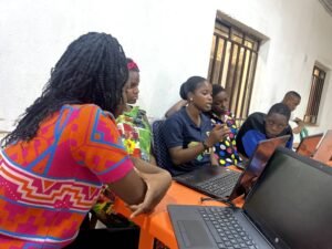 Teens learning digital skills